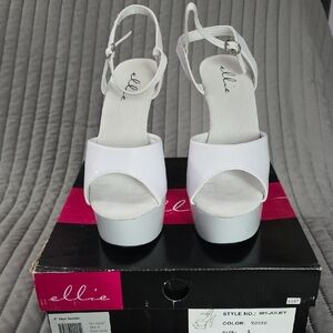 Ellie Elegant White Platform Heels